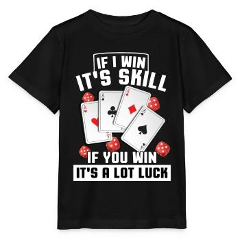 Gagnant du jeu de cartes de poker Texas Hold'em Spades Bluff - T-shirt bio MINI CREATOR Stanley/Stella Enfant - noir - Devant - Mikhail (115cm)