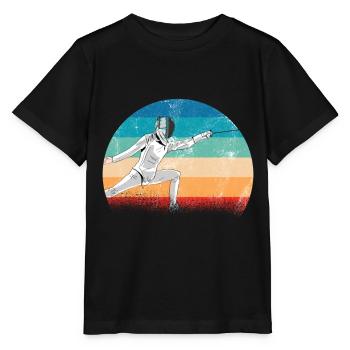 Fencing design fencing mask duel saber sport fight - Stanley/Stella MINI CREATOR Kids’ T-Shirt - black - Front - Mikhail (115cm)