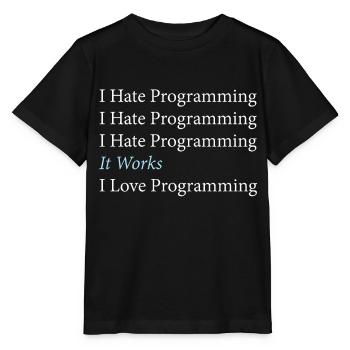 Je déteste le codage du programmeur de programmation - T-shirt bio MINI CREATOR Stanley/Stella Enfant - noir - Devant - Mikhail (115cm)