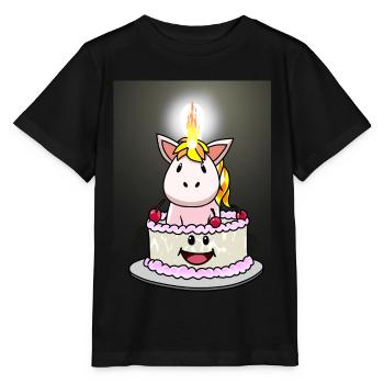 Cake Cake Candy Birthday Cake Candle - Stanley/Stella MINI CREATOR Kids’ T-Shirt - black - Front - Mikhail (115cm)
