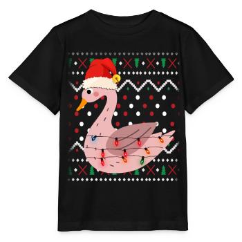 Noël laid de cygne - T-shirt bio MINI CREATOR Stanley/Stella Enfant - noir - Devant - Mikhail (115cm)