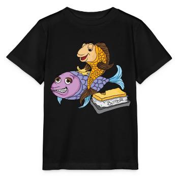 Beurre au poisson Dire bas allemand - T-shirt bio MINI CREATOR Stanley/Stella Enfant - noir - Devant - Mikhail (115cm)