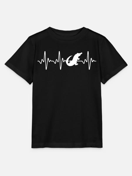 Crocodile Heartbeat - Stanley/Stella Kinder T-Shirt MINI CREATOR - Schwarz