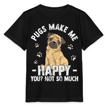 Mops - Stanley/Stella Kinder T-Shirt MINI CREATOR  - Schwarz - Vorne - Mikhail (115cm)