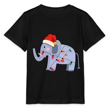 Noël laid d'éléphant - T-shirt bio MINI CREATOR Stanley/Stella Enfant - noir - Devant - Mikhail (115cm)