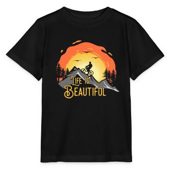 La vie est belle - T-shirt bio MINI CREATOR Stanley/Stella Enfant - noir - Devant - Mikhail (115cm)