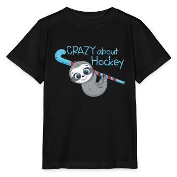 Feldhockey Crazy about Hockey Geschenk - Stanley/Stella Kinder T-Shirt MINI CREATOR  - Schwarz - Vorne - Mikhail (115cm)