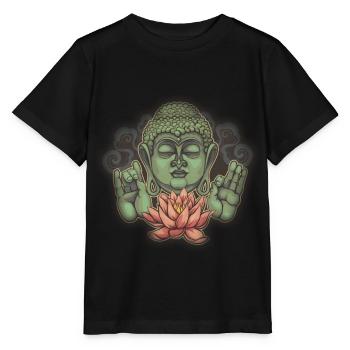 Lotus buddha - Stanley/Stella MINI CREATOR Kids’ T-Shirt - black - Front - Mikhail (115cm)