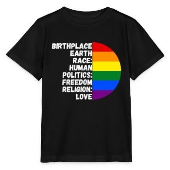 Lieu de naissance Religion Amour Liberté Vie Personnes - T-shirt bio MINI CREATOR Stanley/Stella Enfant - noir - Devant - Mikhail (115cm)