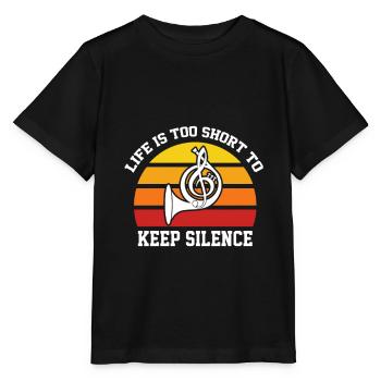 Horn Retro Blasorchester Konzert Musiker - Stanley/Stella Kinder T-Shirt MINI CREATOR  - Schwarz - Vorne - Mikhail (115cm)
