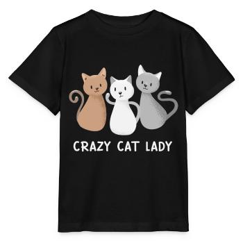 Crazy Cat Lady - Stanley/Stella MINI CREATOR Kids’ T-Shirt - black - Front - Mikhail (115cm)