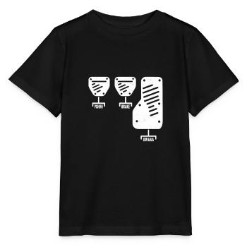 Changement de vitesse manuel - pédales - T-shirt bio MINI CREATOR Stanley/Stella Enfant - noir - Devant - Mikhail (115cm)