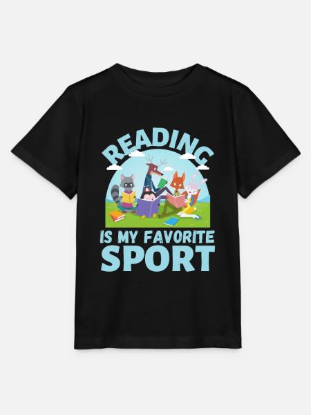 la lecture est mon animal de sport préféré en lisant des livres - T-shirt bio MINI CREATOR Stanley/Stella Enfant - noir