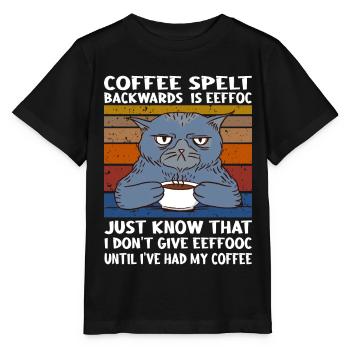 Coffee spelt backwards is eeffoc Design - Stanley/Stella MINI CREATOR Kids’ T-Shirt - black - Front - Mikhail (115cm)