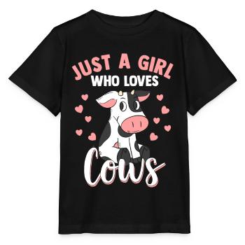 Cows girl cow beef dairy cow farmer cow calf - Stanley/Stella MINI CREATOR Kids’ T-Shirt - black - Front - Mikhail (115cm)