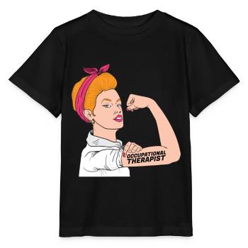 Ergothérapeute Rosie The Riveter - T-shirt bio MINI CREATOR Stanley/Stella Enfant - noir - Devant - Mikhail (115cm)