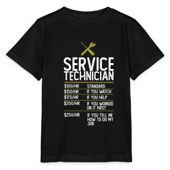 Technicien de service cadeau cadeau idée - T-shirt bio MINI CREATOR Stanley/Stella Enfant - noir - Devant - Mikhail (115cm)