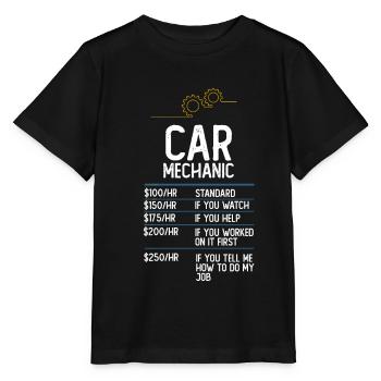 Auto Mechaniker KFZ Werkstatt lustig Geschenk - Stanley/Stella Kinder T-Shirt MINI CREATOR  - Schwarz - Vorne - Mikhail (115cm)