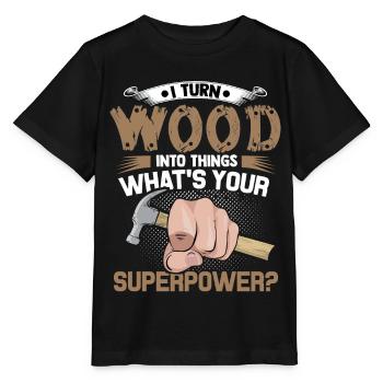 Carpenter Carpenter Timber Master Marteau à bois - T-shirt bio MINI CREATOR Stanley/Stella Enfant - noir - Devant - Mikhail (115cm)