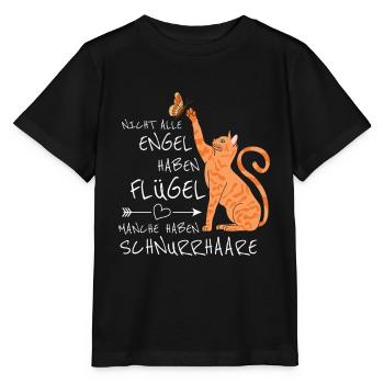 Katzenbesitzer haben Katzen mit Schnurrhaare Engel - Stanley/Stella Kinder T-Shirt MINI CREATOR  - Schwarz - Vorne - Mikhail (115cm)