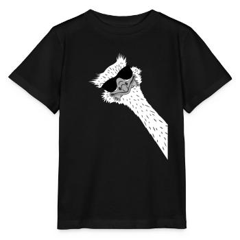 Strauß-Laufvogel mit Brille - Stanley/Stella Kinder T-Shirt MINI CREATOR  - Schwarz - Vorne - Mikhail (115cm)