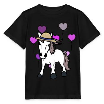 Coeur cheval cheval cheval cheval Cheval Fou de cheval - T-shirt bio MINI CREATOR Stanley/Stella Enfant - noir - Devant - Mikhail (115cm)