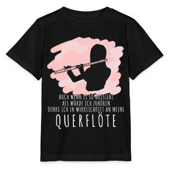Querflöte - Querflöten Sprüche lustig - Stanley/Stella Kinder T-Shirt MINI CREATOR  - Schwarz - Vorne - Mikhail (115cm)