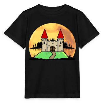 Moyen Age Château Château Forteresse Nature Fantaisie - T-shirt bio MINI CREATOR Stanley/Stella Enfant - noir - Devant - Mikhail (115cm)