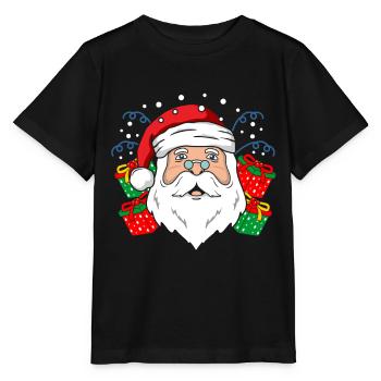 Santa Santa Claus - Stanley/Stella MINI CREATOR Kids’ T-Shirt - black - Front - Mikhail (115cm)