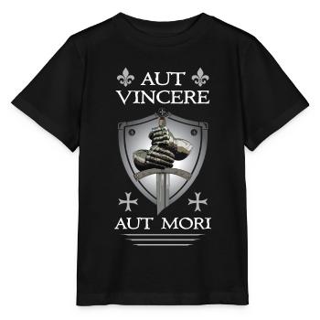 Croix des Templiers + Épée - T-shirt bio MINI CREATOR Stanley/Stella Enfant - noir - Devant - Mikhail (115cm)