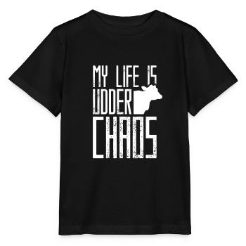 Kühe KuH Kalb Milchkuh Rind - Stanley/Stella Kinder T-Shirt MINI CREATOR  - Schwarz - Vorne - Mikhail (115cm)