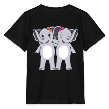 Elephants elephants - Stanley/Stella MINI CREATOR Kids’ T-Shirt - black - Front - Mikhail (115cm)