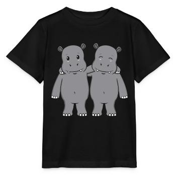 Hippopotames hippopotames - T-shirt bio MINI CREATOR Stanley/Stella Enfant - noir - Devant - Mikhail (115cm)