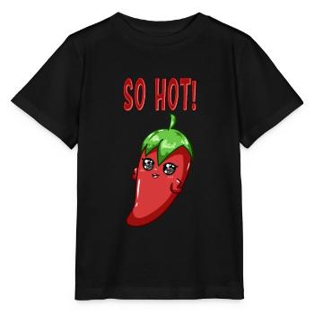 Niedliche Chilli Chica So Hot Lustige Paprika - Stanley/Stella Kinder T-Shirt MINI CREATOR  - Schwarz - Vorne - Mikhail (115cm)