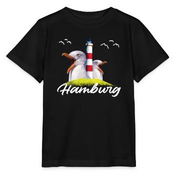 Hamburg Hamburger norddeutsch Möwe Geschenk - Stanley/Stella Kinder T-Shirt MINI CREATOR  - Schwarz - Vorne - Mikhail (115cm)