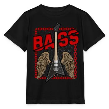 Guitare basse - T-shirt bio MINI CREATOR Stanley/Stella Enfant - noir - Devant - Mikhail (115cm)