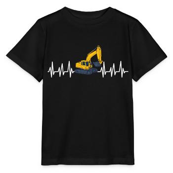 Excavator construction work road construction dredging work - Stanley/Stella MINI CREATOR Kids’ T-Shirt - black - Front - Mikhail (115cm)