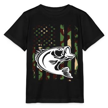 Fishing camouflage - Stanley/Stella MINI CREATOR Kids’ T-Shirt - black - Front - Mikhail (115cm)