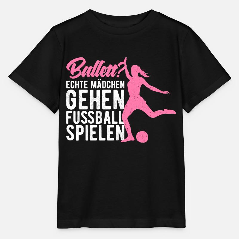 Echte Mädchen gehen Fußball spielen - Stanley/Stella Kinder T-Shirt MINI CREATOR  - Schwarz