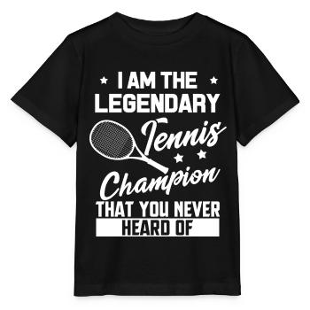 Tennis Tennisplatz Wimbledon Geschenk Verein - Stanley/Stella Kinder T-Shirt MINI CREATOR  - Schwarz - Vorne - Mikhail (115cm)