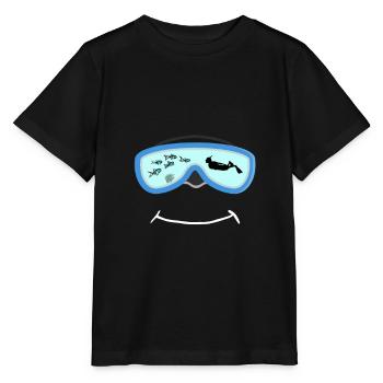 Schnorcheln Taucherbrille mit Fischen Algen Tauche - Stanley/Stella Kinder T-Shirt MINI CREATOR  - Schwarz - Vorne - Mikhail (115cm)