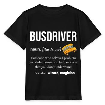 Bus - Stanley/Stella Kinder T-Shirt MINI CREATOR  - Schwarz - Vorne - Mikhail (115cm)