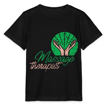 Massage therapist doing massage therapy work - Stanley/Stella MINI CREATOR Kids’ T-Shirt - black - Front - Mikhail (115cm)
