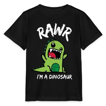 Rawr je suis un dinosaure mignon dinosaure pour les enfants - T-shirt bio MINI CREATOR Stanley/Stella Enfant - noir - Devant - Mikhail (115cm)