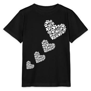 Hundepfoten Herz - Stanley/Stella Kinder T-Shirt MINI CREATOR  - Schwarz - Vorne - Mikhail (115cm)
