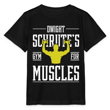 The Office Dwight es Gym for Muscles - Motivation - Stanley/Stella Kinder T-Shirt MINI CREATOR  - Schwarz - Vorne - Mikhail (115cm)