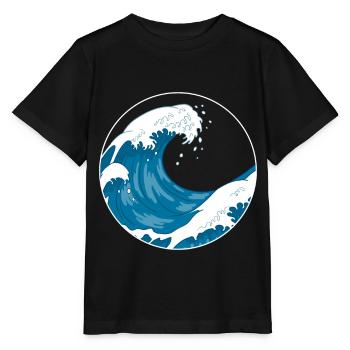 La Grande Vague Avant le cadeau De Kanagawa Hokusai - T-shirt bio MINI CREATOR Stanley/Stella Enfant - noir - Devant - Mikhail (115cm)