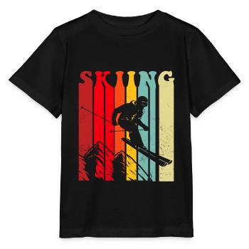Skiing Skiing Winter Winter Sports Gift - Stanley/Stella MINI CREATOR Kids’ T-Shirt - black - Front - Mikhail (115cm)