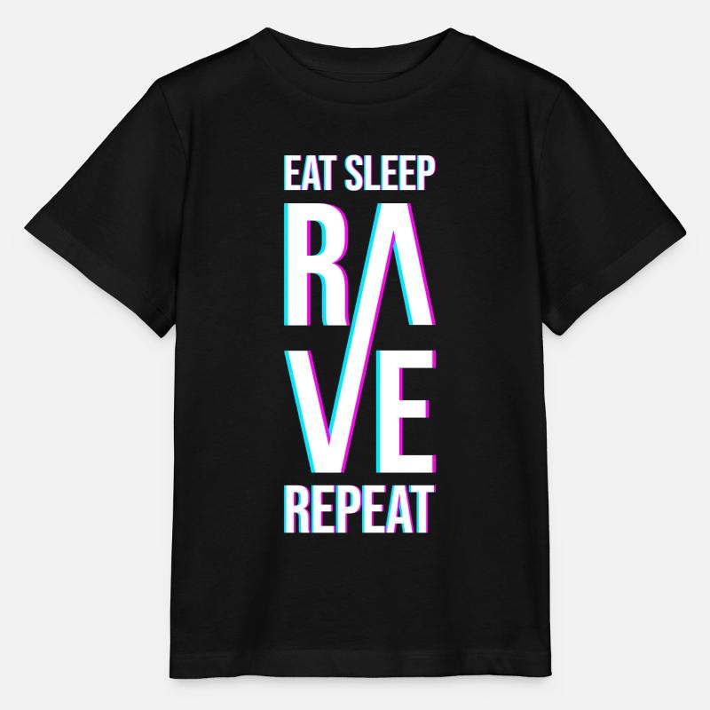 Eat Sleep Rave Repeat Cadeau - T-shirt bio MINI CREATOR Stanley/Stella Enfant - noir