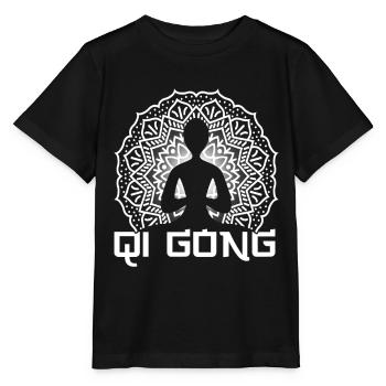 Qi Gong Yoga Meditation Gift - Stanley/Stella MINI CREATOR Kids’ T-Shirt - black - Front - Mikhail (115cm)
